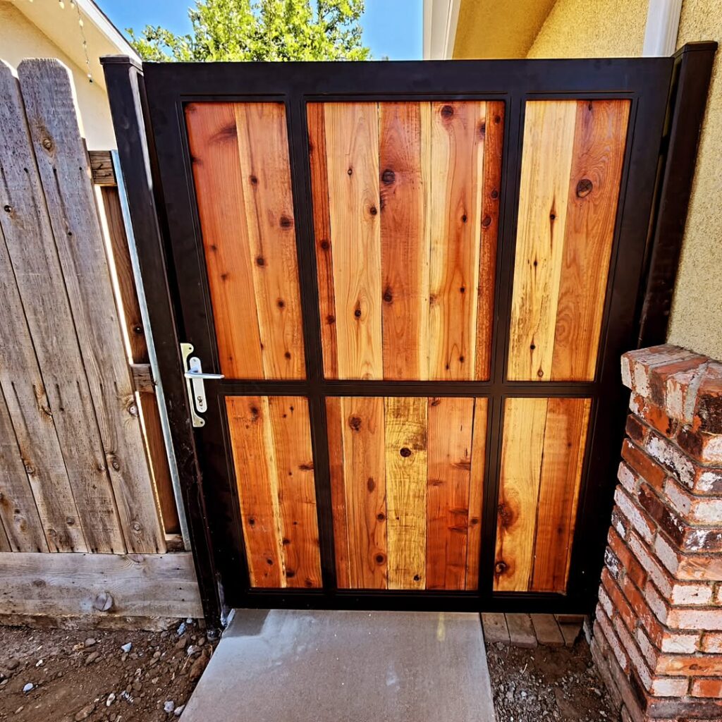 Cedar and steel side gate